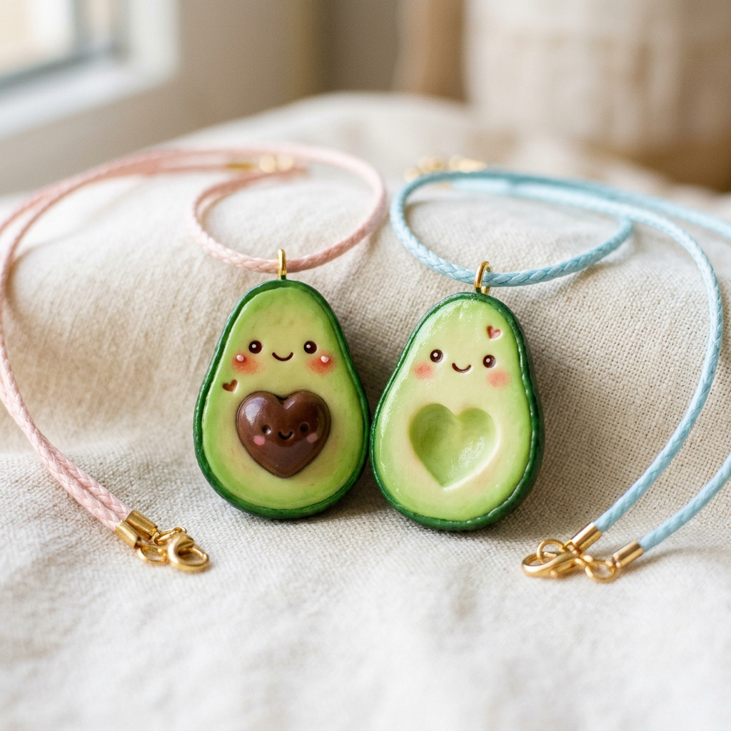 Dije Aguacate Sonriente Amistad (Par)